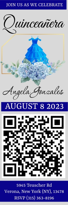 Quinceañera ticket invitation Banner 2' × 6' template
