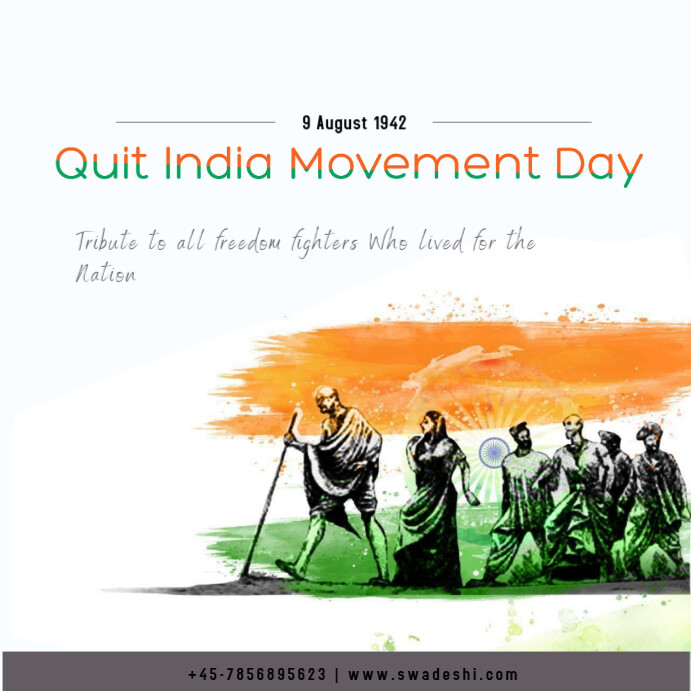Quit India Movement Day Template | PosterMyWall