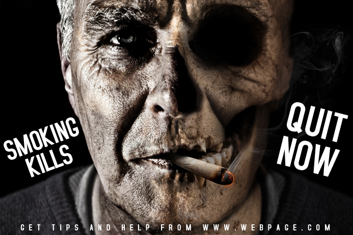 Quit Smoking kills poster landscape template Póster