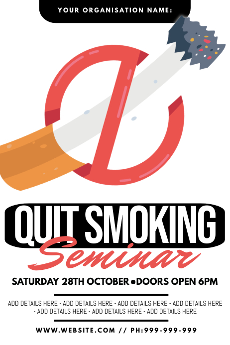 Copy of Quit Smoking Seminar Poster | PosterMyWall