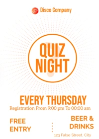 Quiz Night A6 template