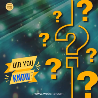 Quiz question marks video square Quadrato (1:1) template