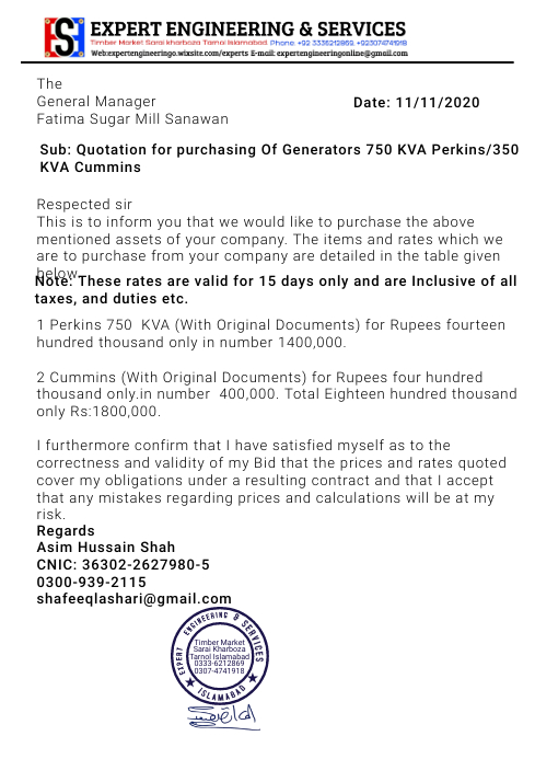 Quotation for purchase of scrap Template | PosterMyWall