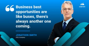 Blå Business Quote Facebook Shared Image Template