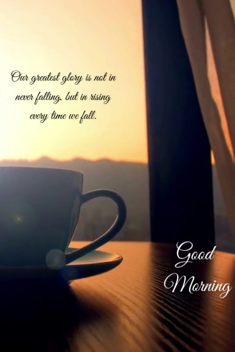 Quote of the Day, Morning Video with Tea Cup Poster template