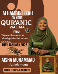 Qur'anic walima flyer design Iflaya (Incwadi ye-US) template