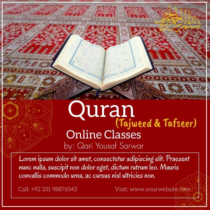 Quran, Online Classes Instagram Post template