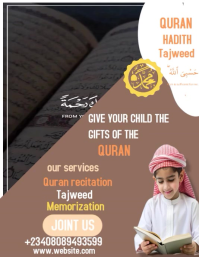 Quran class  online design template Flyer (US Letter)