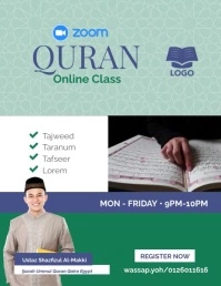 Quran Online Learning Flyer Template Pamflet (Letter AS)