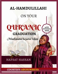 Quran school graduation Iflaya (Incwadi ye-US) template