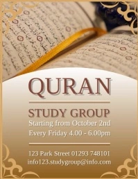 Quran Study Group Design Template Flyer (US Letter)