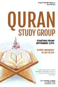 quran study group event flyer template Poster