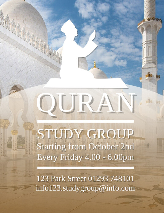 Quran Study Group Flyer Design Template Pamflet (VSA Brief)