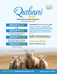 White Qurbani Donation Volantino Template