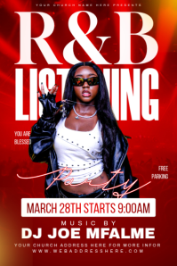 R&B listening party flyer – smooth and stylish design Poster template