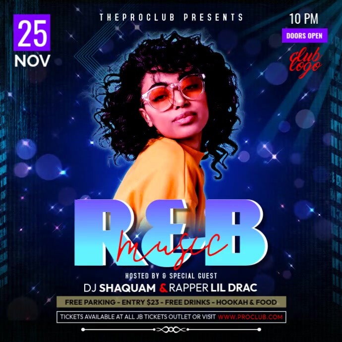 R&B Music Club Party Template | PosterMyWall
