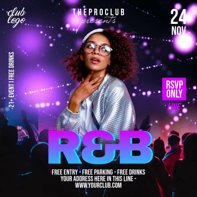 R&B Night Club Wpis na Instagrama template