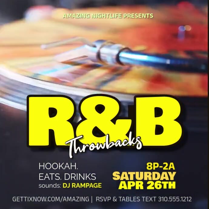 R&B party Flyer Template Wpis na Instagrama