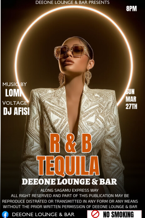 R & B tequila party Poster template