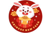 Rabbit New Year Logo Ilebula template