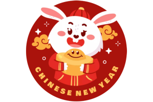 Rabbit New Year Logo Rótulo template