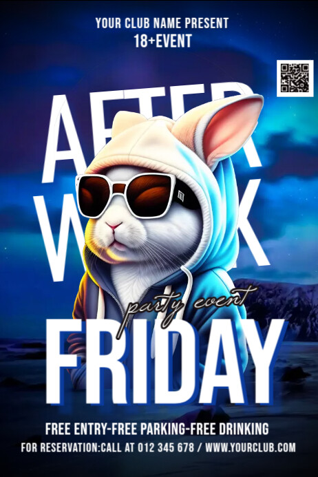 Rabbit Night Party Template | PosterMyWall