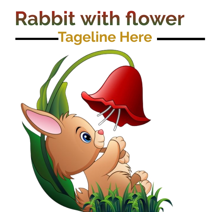 Copy of rabbit sleeping in flowers | PosterMyWall