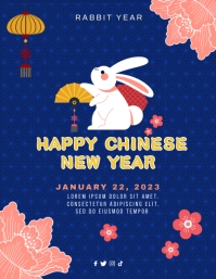 Chinese Rabbit New Year Flyer Template | PosterMyWall