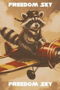 Raccoon In The Sky Poster template