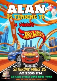 Race car birthday invitation A4 template