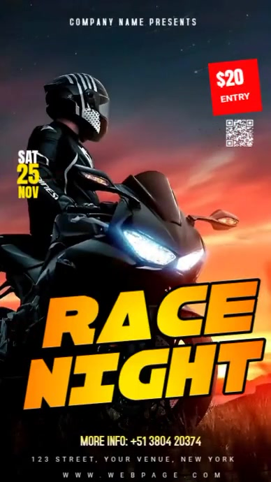 Midnight Racing Poster race night Template | PosterMyWall