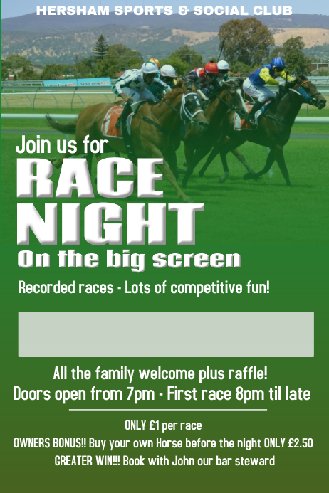 Race Night Poster Template | PosterMyWall