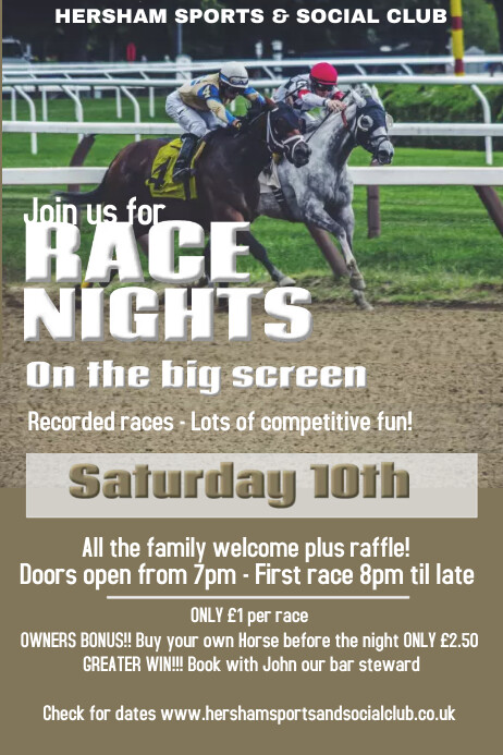 Poster bakery template bake posters edit postermywall customizable templates Copy of Race Night Poster | PosterMyWall