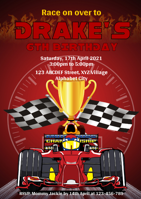 Modele Invitation D Anniversaire De Course Postermywall Modele Invitation D Anniversaire De Course Postermywall