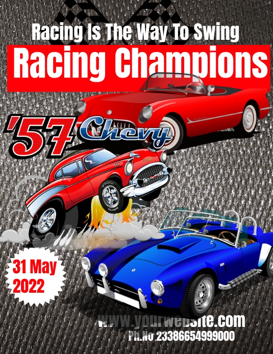 Racing car flyer poster banner design Template | PosterMyWall
