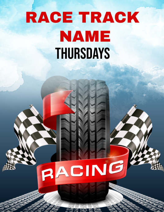 Racing ใบปลิว (US Letter) template