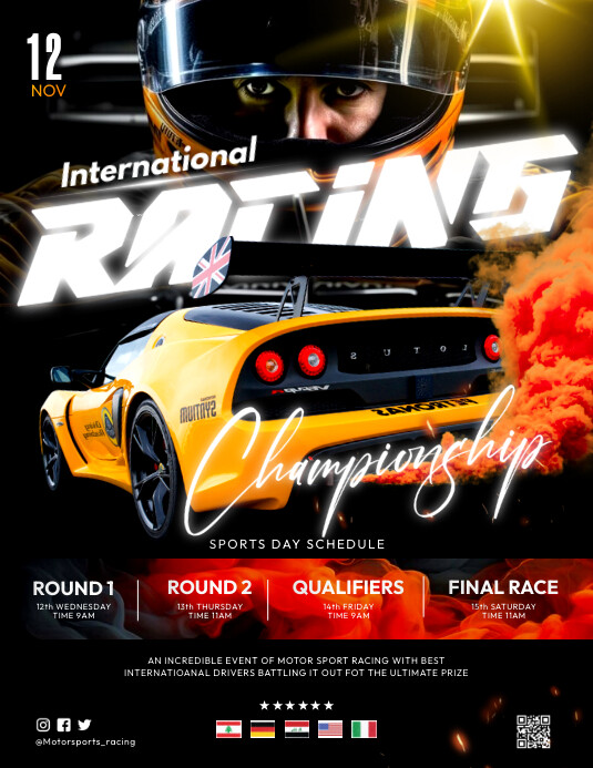 Racing event poster flyer template | PosterMyWall