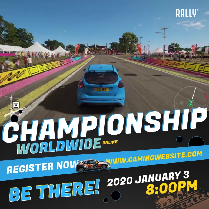 Racing Game Tournament poster Instagram Plasing template