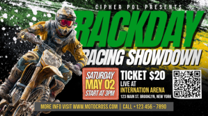 Черный Motocross Racing Event Miniature YouTube Template