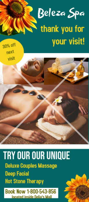 rack card template, beauty salon, spa business, spa