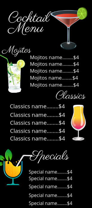 Price Menu Rack Cards Example RACK CARD TEMPLATE | PosterMyWall