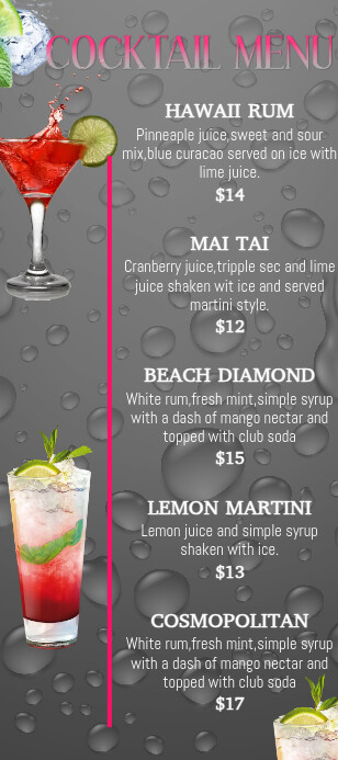 RACK COCKTAILMENU Template | PosterMyWall
