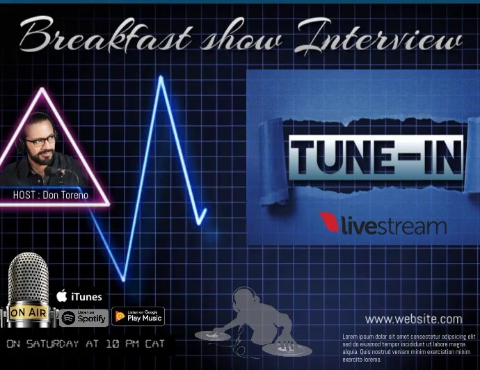 radio interview Volantino (US Letter) template