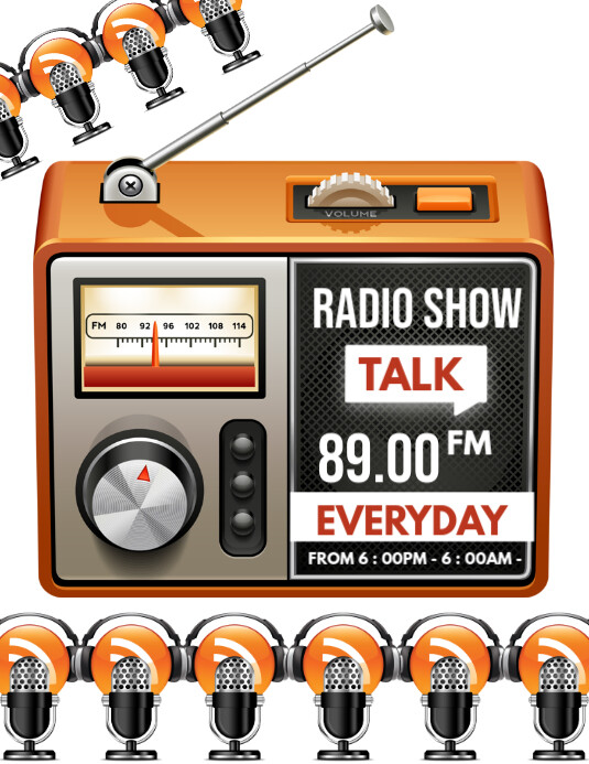 radio interview Flyer (US Letter) template