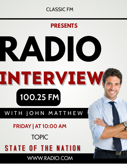 Interview Flyer Sample Radio Interview flyer Template | PosterMyWall