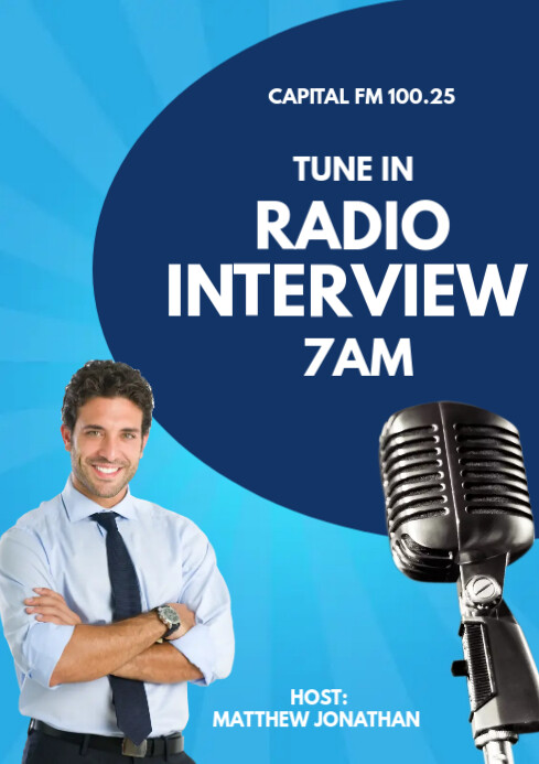 Copy of Radio interview template | PosterMyWall