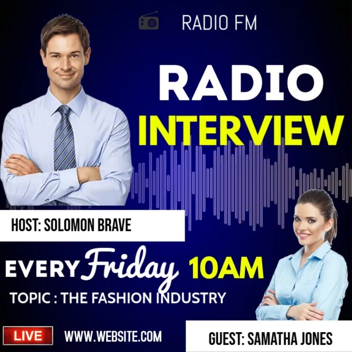 Audio Interview Cover Radio Interview Video Template | PosterMyWall