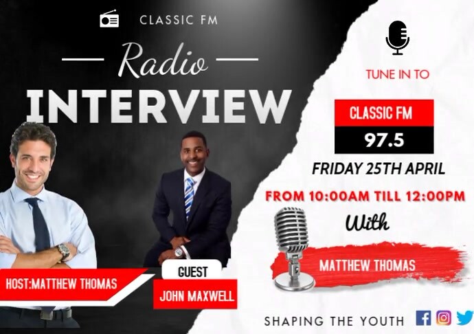 Radio Interview video template | PosterMyWall