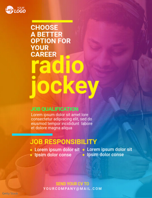 Radio Jockey Hiring Ad Template | PosterMyWall
