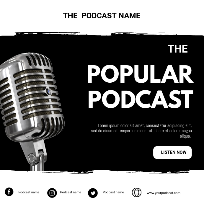 Radio podcast flyer โพสต์บน Instagram template